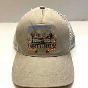 Shyanne Trucker hat sunrise to sunset tan canvas NEW
